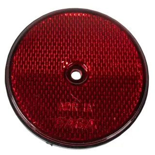 Rød rund refleks med senter hull Ø 72mm