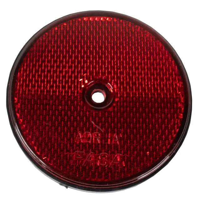 Rød rund refleks med senter hull - JDD Utstyr