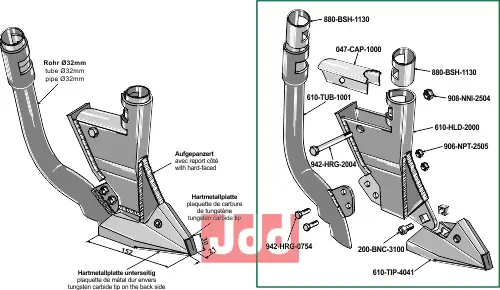 Komplet sett m. Spiss & holder - JDD Utstyr