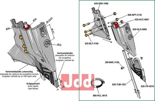 Komplet sett m. holder & Spiss - JDD Utstyr
