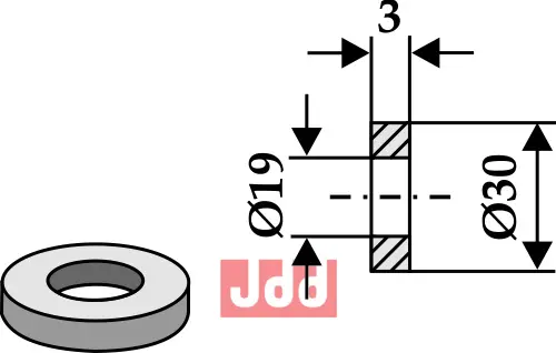 Skive Ø30x3xØ19 - JDD Utstyr