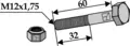 Bolt M12x1,75x60 10.9 m/mutter
