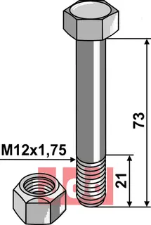 Monteringsbolt med selvl&#229;sende mutter 10.9