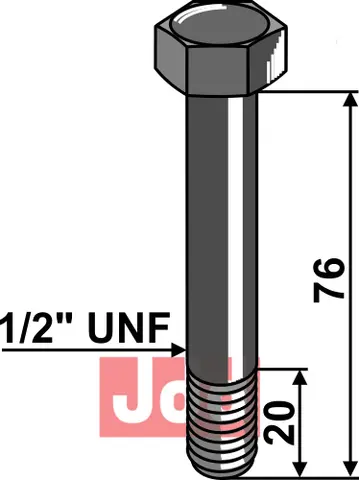 Bolt 1/2&#39;&#39;UNFx76 - 10.9 Bomford/Mc Connel