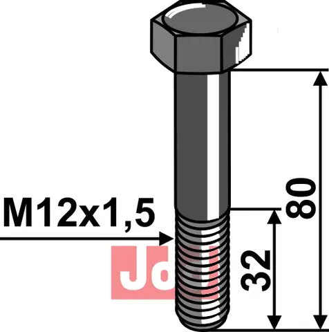 Bolt M12x1,5x80 - 10.9 Irus