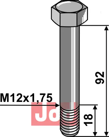 Bolt M12x1,75x92 - 12.9 D&#252;cker