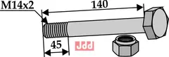 Bolt M14x2x140- 10.9 m. Låsemutter Bomford