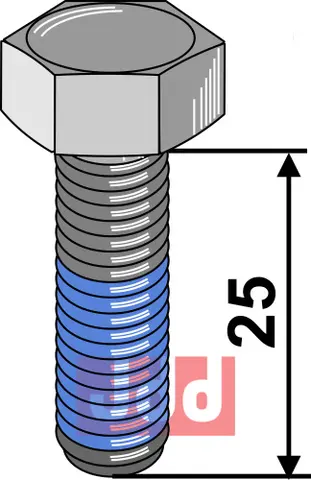 Bolt M14x1,5x25 - 8.8 m. Locktite D&#252;cker