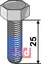 Bolt M14x1,5x25 - 8.8 m. Locktite Dücker