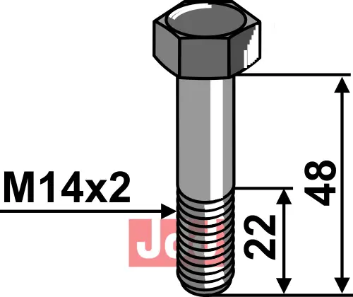 Bolt M14x2x48 - 8.8 - JDD Utstyr