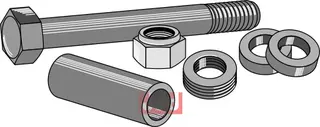 Boltsett M16x1,5 m. foring, Låsemutter Mulag/Nicolas/Noremat/Rousseau