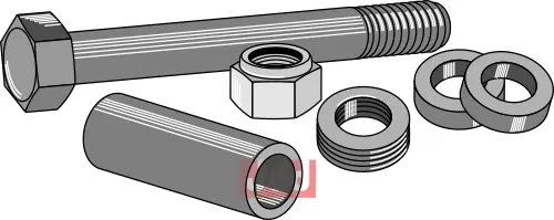 Boltsett M16x1,5 m. foring, Låsemutter - JDD Utstyr