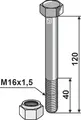 Hexagon Bolt M16 til Agrimaster M16x1,5, 120mm, 10.9 kvalitet
