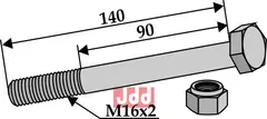 Bolt M16x2x140 - 8.8 m. Låsemutter Gilbers/Agricom