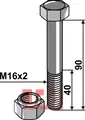 Bolt M16x2x90 - 10.9 m. Låsemutter Passer til mange fabrikater