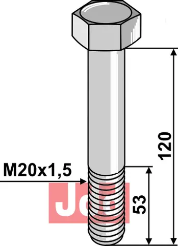 Bolt M20x1,5x120 - 10.9 Maschio / Gaspardo