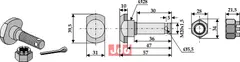 Knivbolt M 20x35-12.9  m/ kronMutter Schmidt