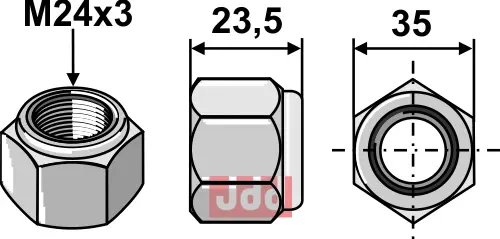 Låsemutter M23x3 - JDD Utstyr