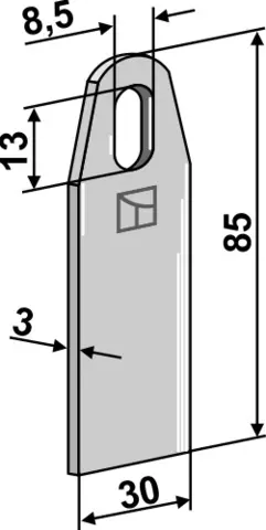 Vertikalskjærerkniv L 85 mm