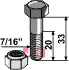 Bolt 7/16''UNFx33 - 12.9 m. Låsemutter Spragelse-Mica/Thyregod