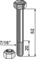 Bolt med selvlåsemutter 7/16''UNF, 62mm lengde
