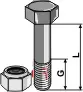 Bolt 7/16''UNFx80 - 10.9 m. Låsemutter Agrotec