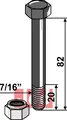 Bolt 7/16''UNFx82 - 10.9 m. Låsemutter Passer til mange fabrikater