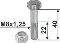 Bolt M8x1,25x40 10.9 m/mutter