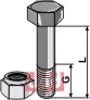 Bolt M8x1,25x40 - 10.9 m. Låsemutter