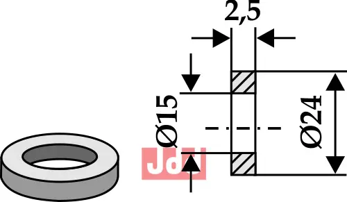 Skive Ø24x2,5xØ15 - JDD Utstyr
