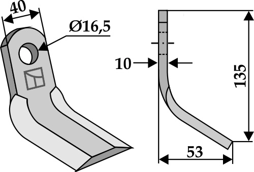 Y- kniv 135x40 mm