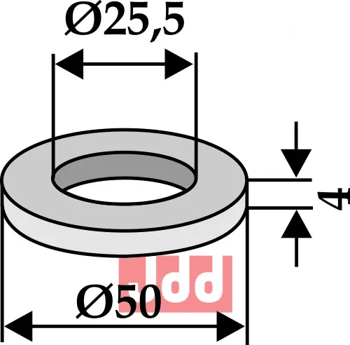 Skive Ø50x4xØ25,5 - JDD Utstyr