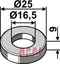 Foring Ø25x9xØ16,5 Agrimaster