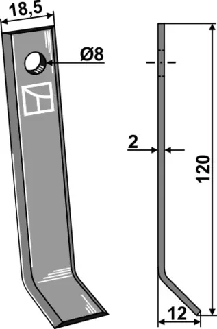 Y-kniv 5 mm hull 8