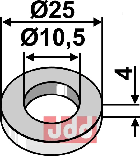 Skive Ø25x4xØ10,5 - JDD Utstyr