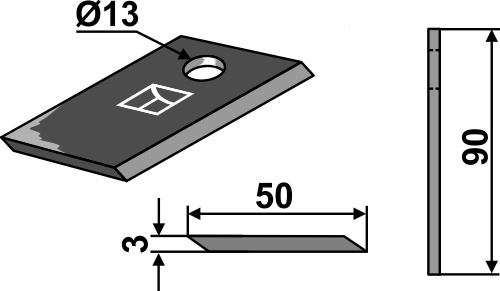 Kniv 90x50 mm Passer til AS560KM