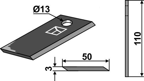 Kniv 110x50 mm Passer til AS620KM