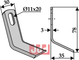Y-blade 78x30mm Hole: 11x20, Lengde: 78mm