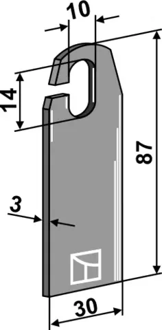 Vertikalskjærerkniv 87x30 mm Til GH02, GHL02, GHLT02