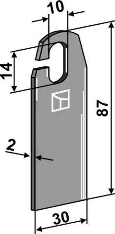 Vertikalskjærerkniv 87x30 mm Til GH02, GHL02, GHLT02