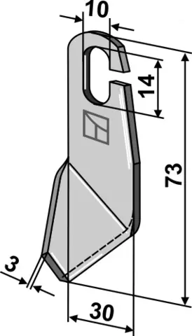 Vingeklinge 73x30 mm - høyre Til GH02, GHL02, GHLT02