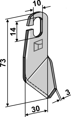 Vingeklinge 73x30 mm - venstre Passer til GH02, GHL02, GHLT02