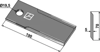 Kniv til AS Motor 190x70 mm - AS Motor 900-960