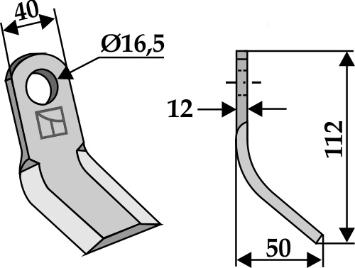Y- kniv 112x40 mm