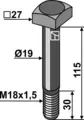 Bolt -10.9 til Berti Lengde 115mm, M18x1,5 gjenge