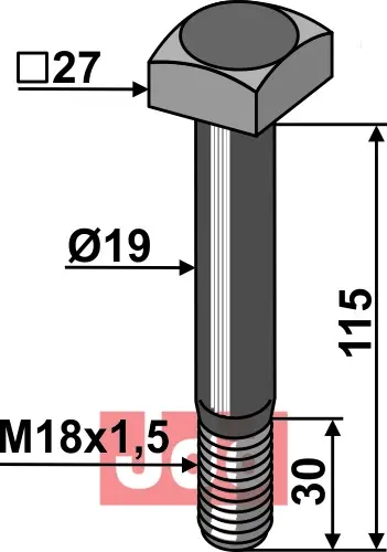 Bolt M18x1,5x115 - 10.9 - JDD Utstyr