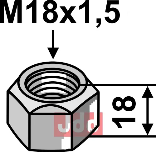 Låsemutter M18x1,5 - 10.9 - JDD Utstyr