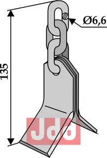 Y- kniv med 3 kjedeledd (RK 2 1/2 B) Bomford/Gilbers