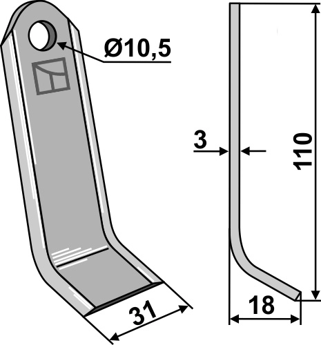 Y- kniv 110x31 mm