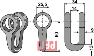 Sjakkel -  Ø25,5 Bomford